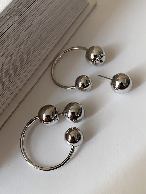hanging metal ball earrings 9169