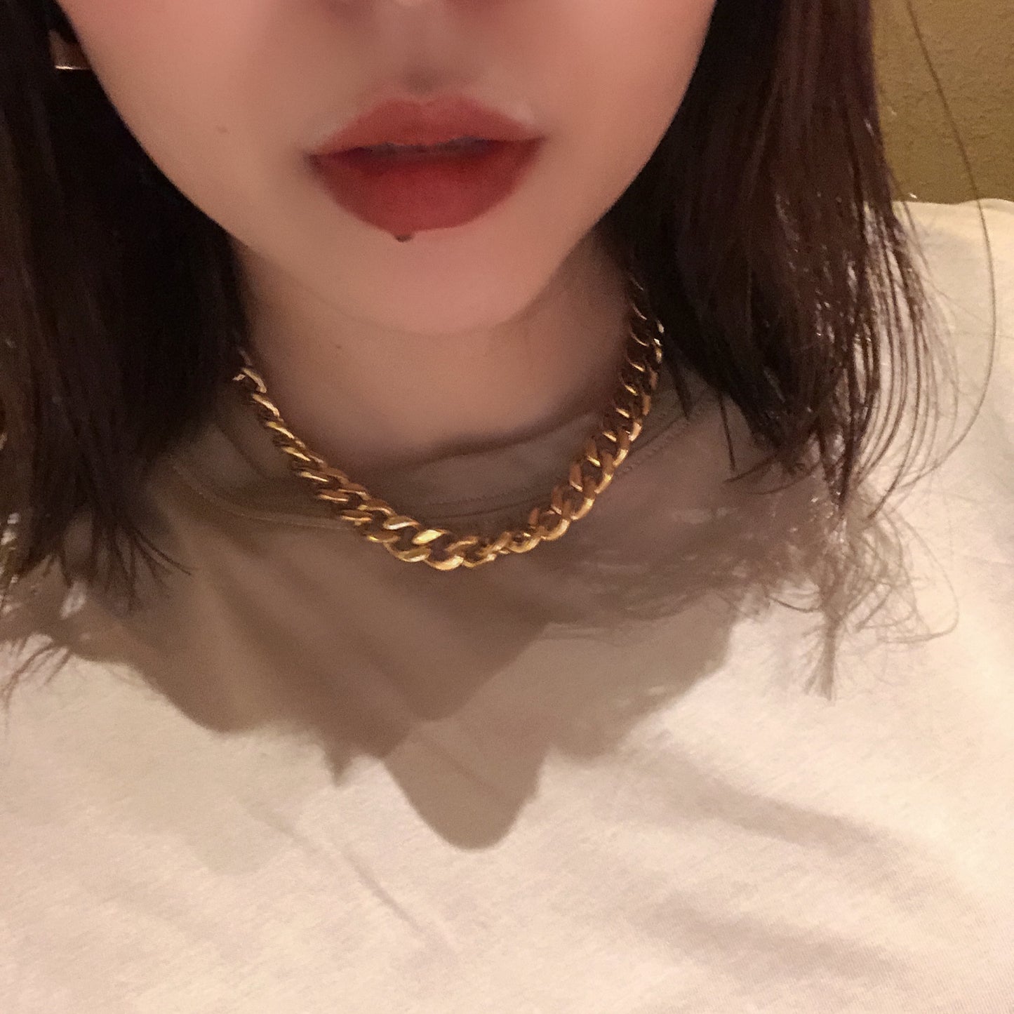 Gold chain necklace 5738