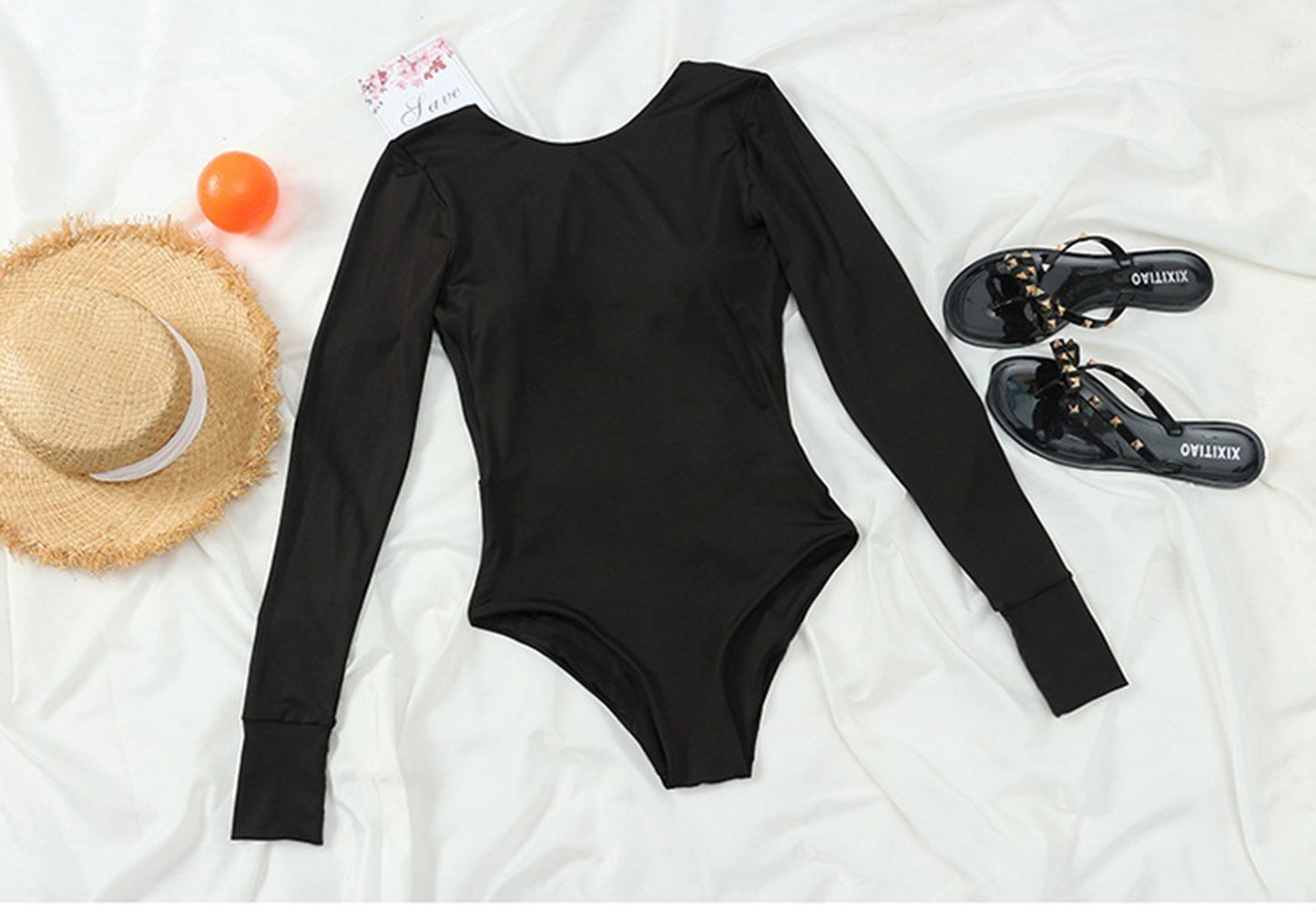 Open Back Long Sleeve Swimwear 5642