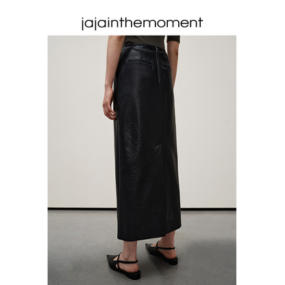 Leather slim casual skirt_DI100034
