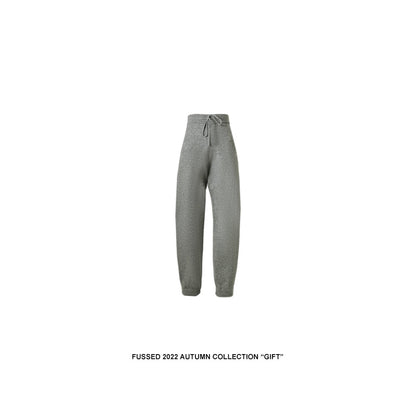 Cashmere merino wool gray knitted pants_N80519