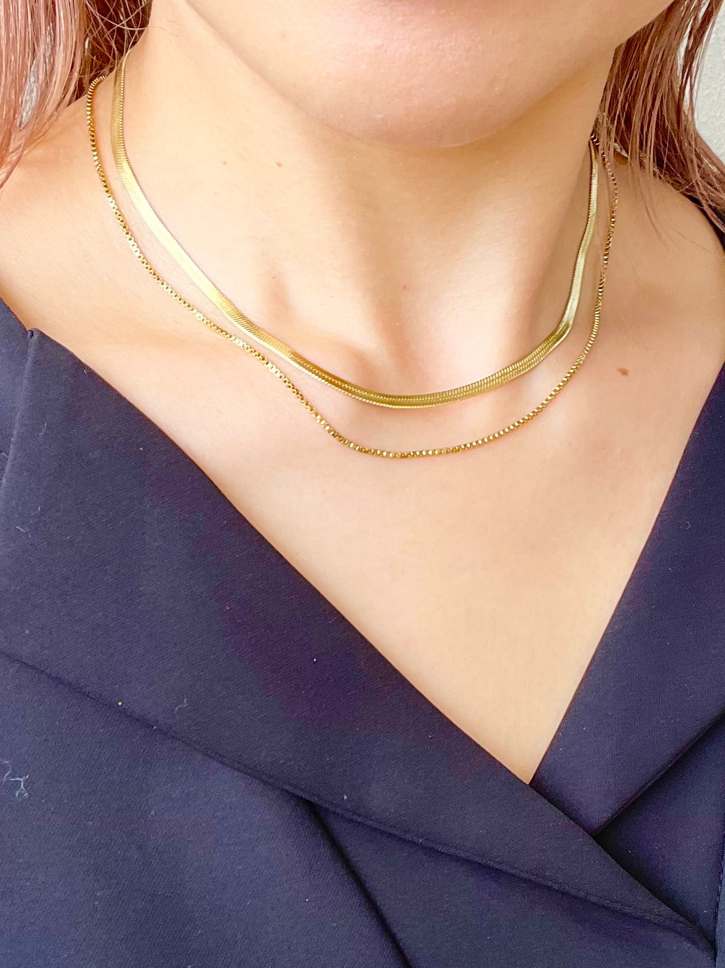Snake Double Chain Necklace_N0006