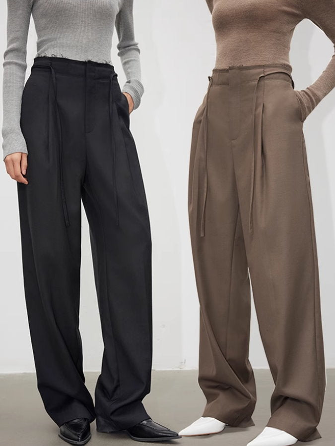 Cutaway Waist Wide Leg Pants_BDHL4907