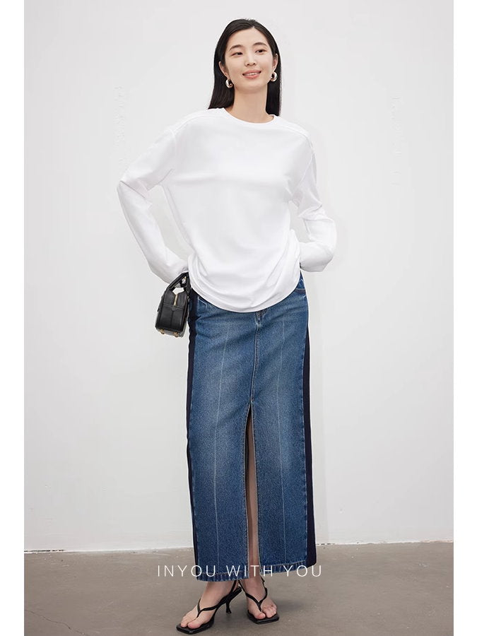 Round Neck Long Sleeve Shirt_BDHL4915