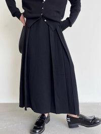 Side-pleated long skirt_BDHL5005