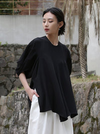 Lantern Sleeve Loose T-Shirt_BDHL4590