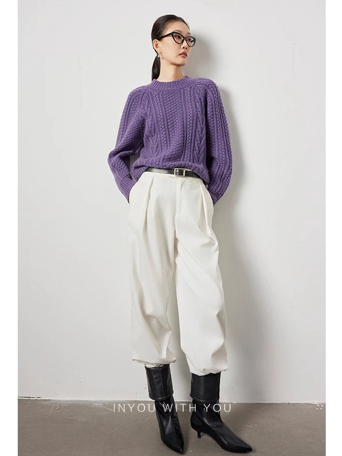Cable knit sweater_BDHL5105