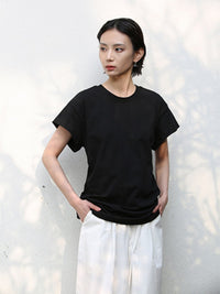 Simple loose short sleeve T-shirt_BDHL4593