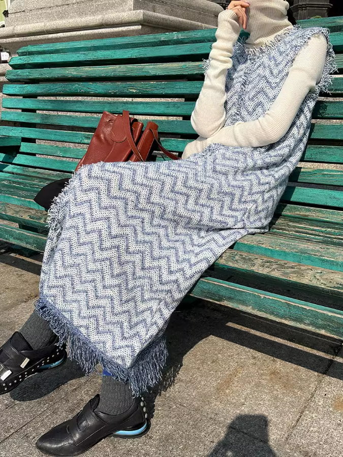 Chevron stripe knit dress_BDHL5126