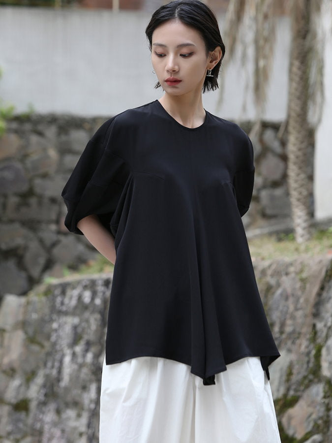 Lantern Sleeve Loose T-Shirt_BDHL4590