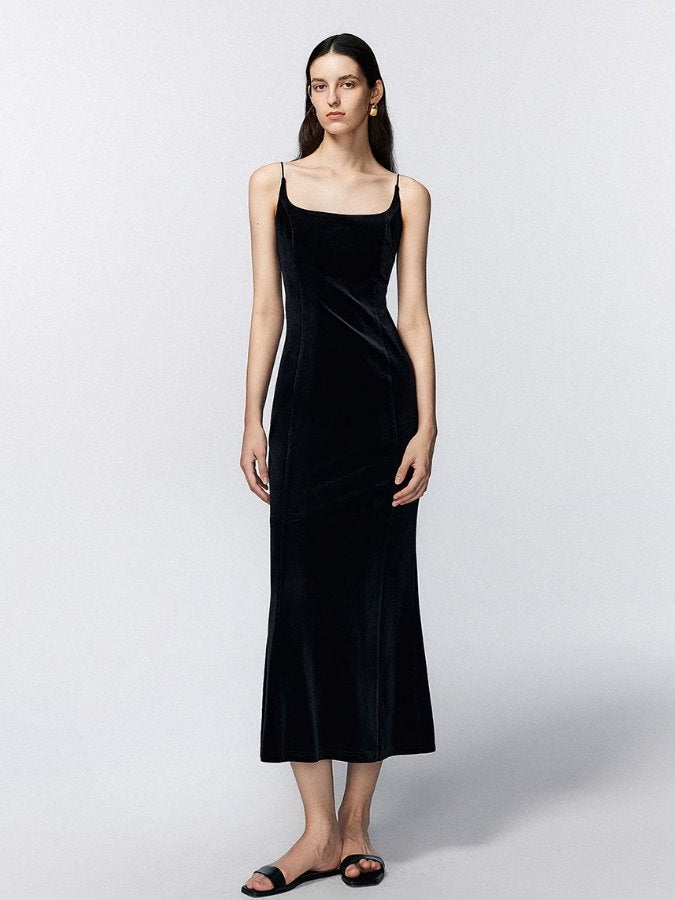 Velvet camisole dress_BDHL5010