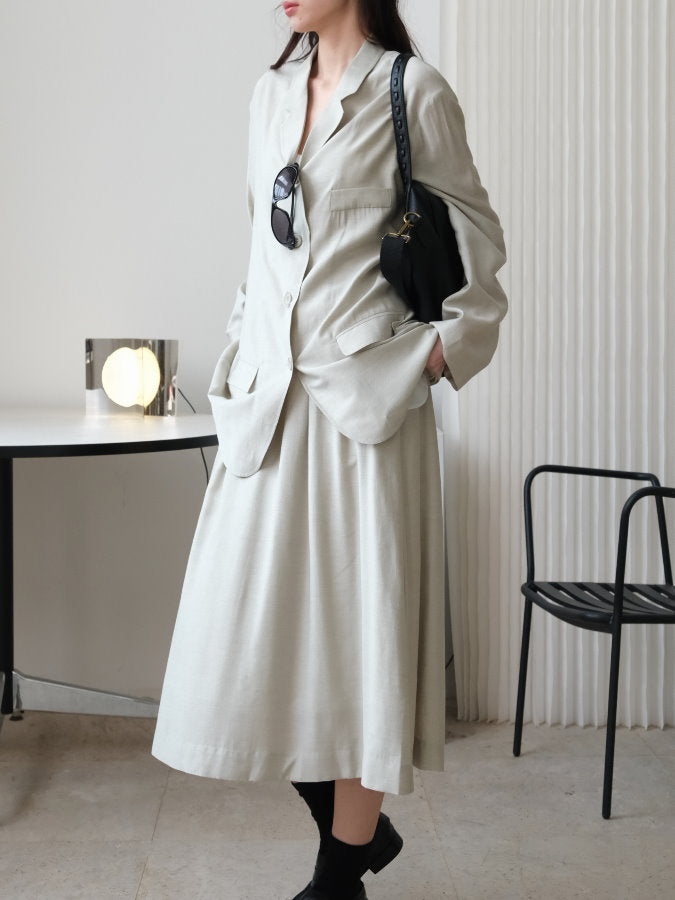 Tailored Jacket A-Line Skirt Set-Up_BDHL4555
