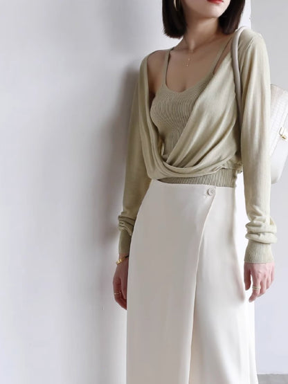 wrap-style tight long skirt_BDHL4700