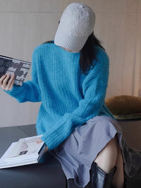 Mohair rib knit sweater_BDHL4993