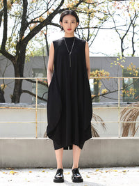 Cocoon design sleeveless one piece_BDHL4592