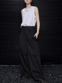 Wide leg suspender pants_BDHL4704