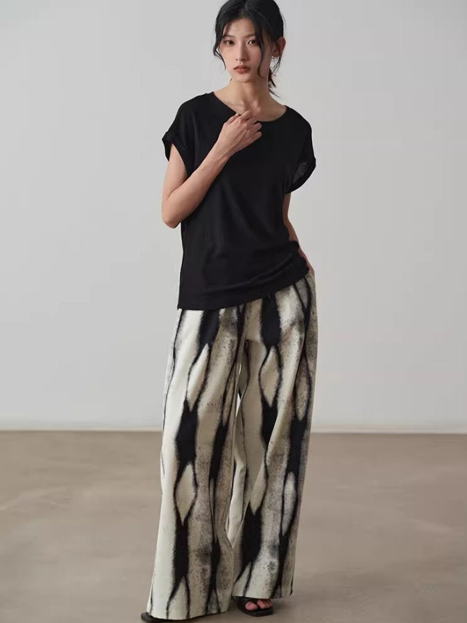 Ink Print Wide Leg Pants_BDHL4735