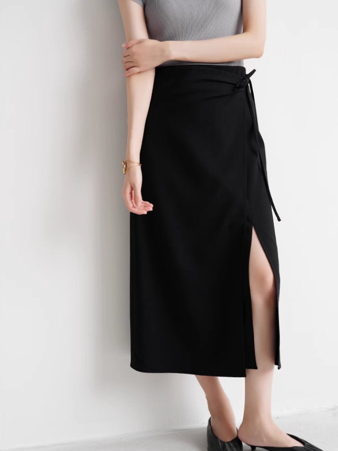 Tight slit skirt with rolled skirt style_BDHL4793