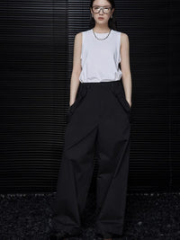 Wide leg suspender pants_BDHL4704