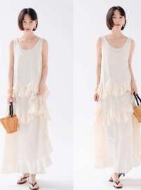 Sleeveless Irregular Hem Dress_BDHL6214