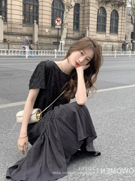 Fishtail Fringe Long Dress_BDHL6192