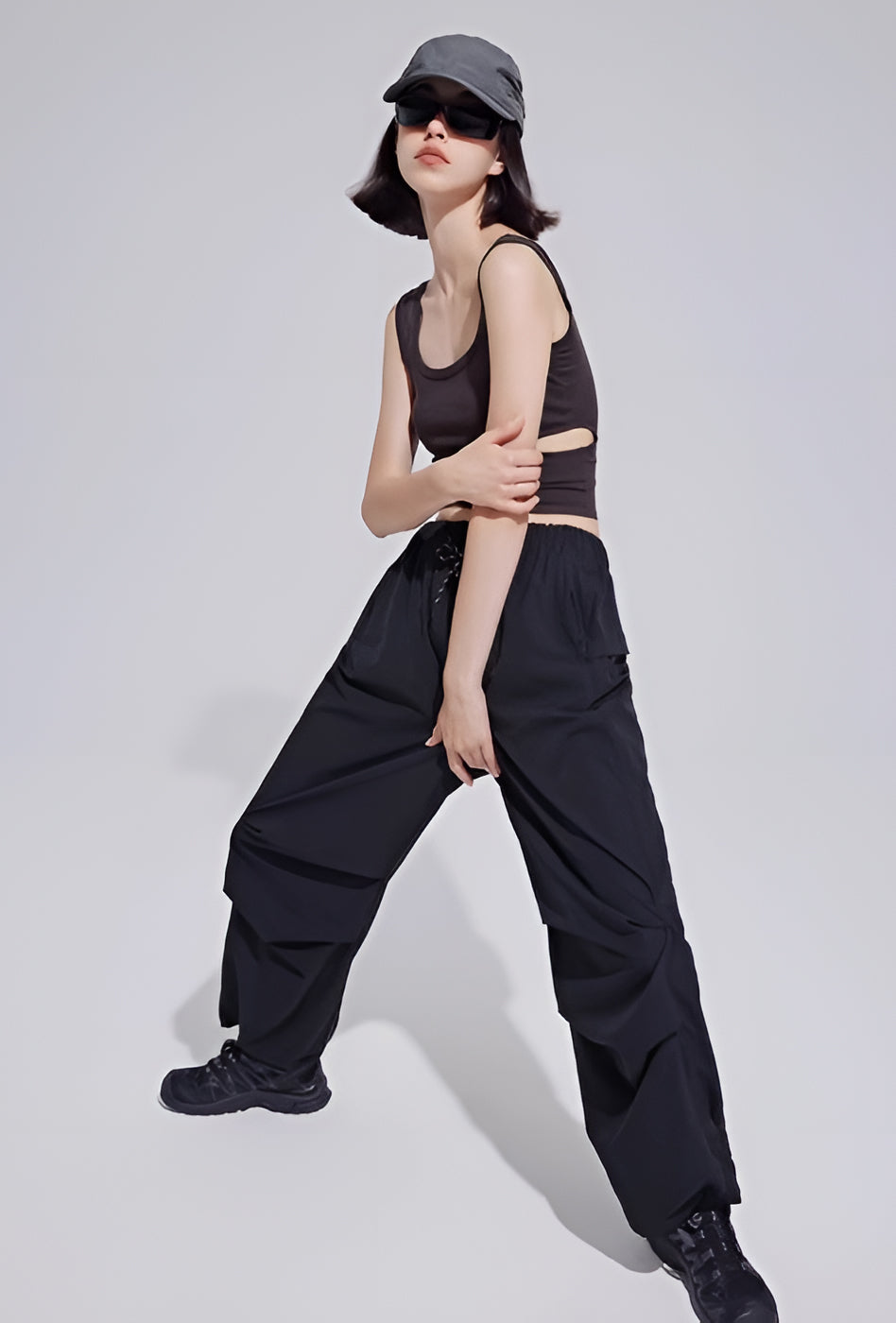 Quick-Drying Pleated Cargo Pants_BDHL6317