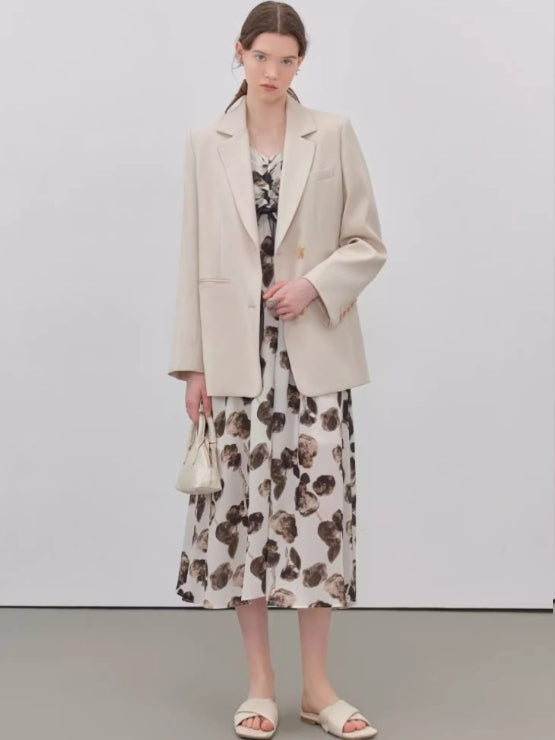 Gold Button Casual Suit Jacket_BDHL7144