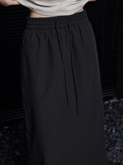 Back slit maxi-length skirt_BDHL4853