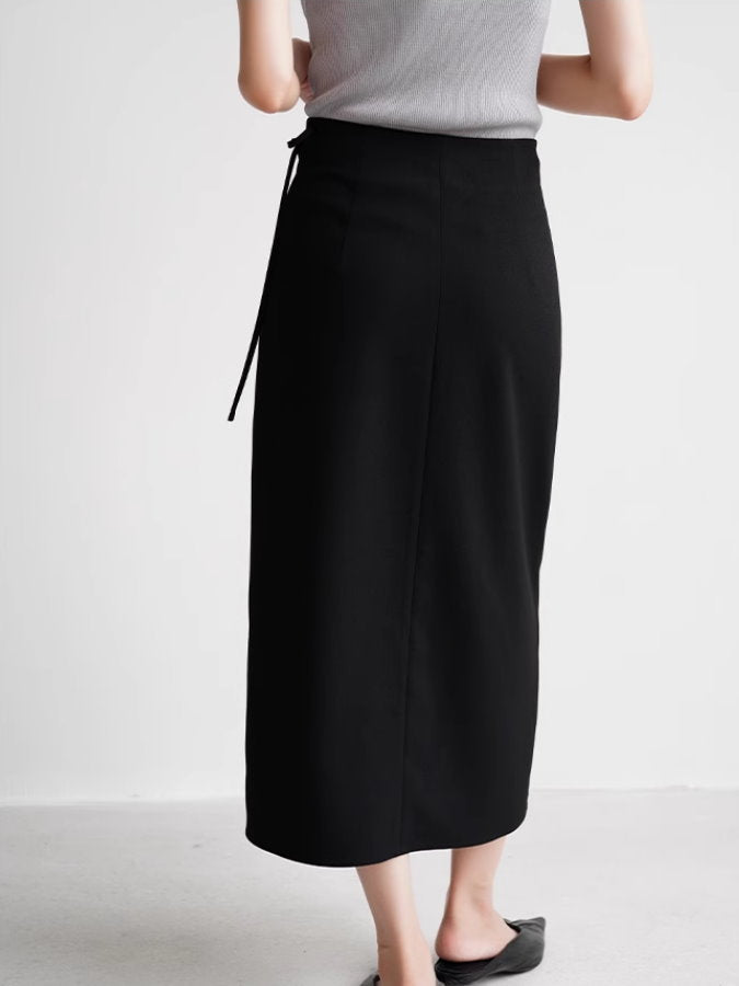 Tight slit skirt with rolled skirt style_BDHL4793