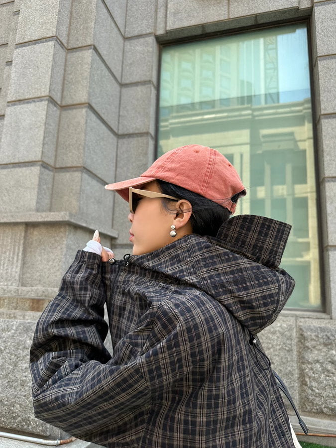 Half-zip check pullover_BDHL4981