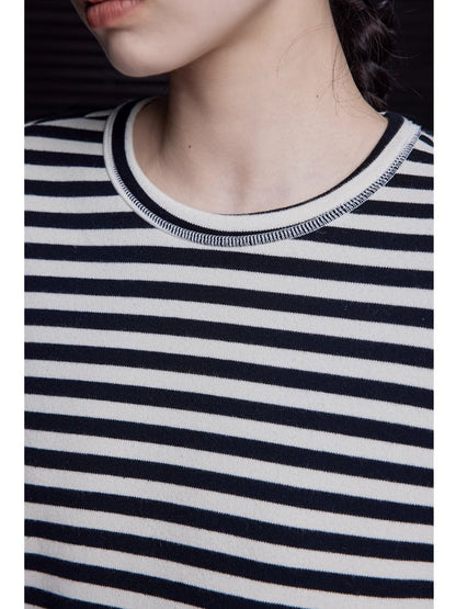 Round neck striped pullover_BDHL5035