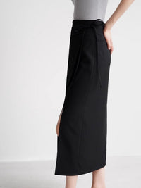 Tight slit skirt with rolled skirt style_BDHL4793