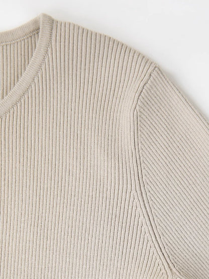 Front slit slim sweater_BDHL5011