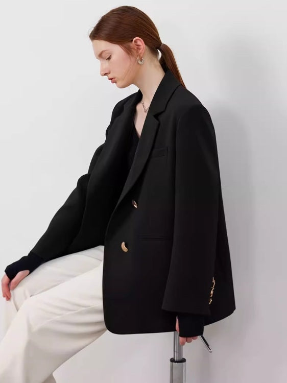Gold Button Casual Suit Jacket_BDHL7144
