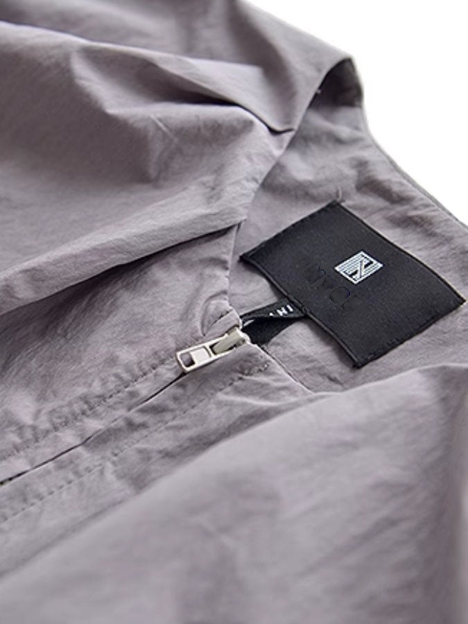 Front zip short sleeve jumpsuit_BDHL4728