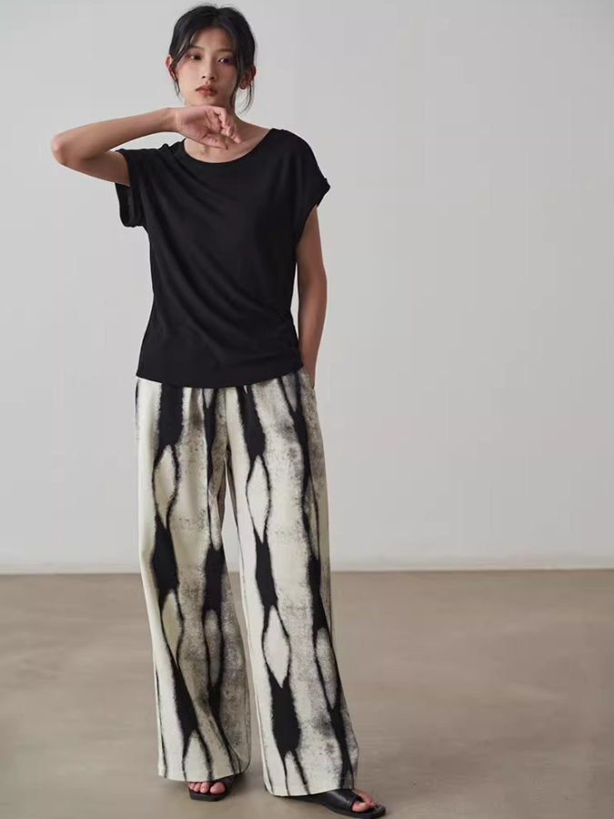 Ink Print Wide Leg Pants_BDHL4735