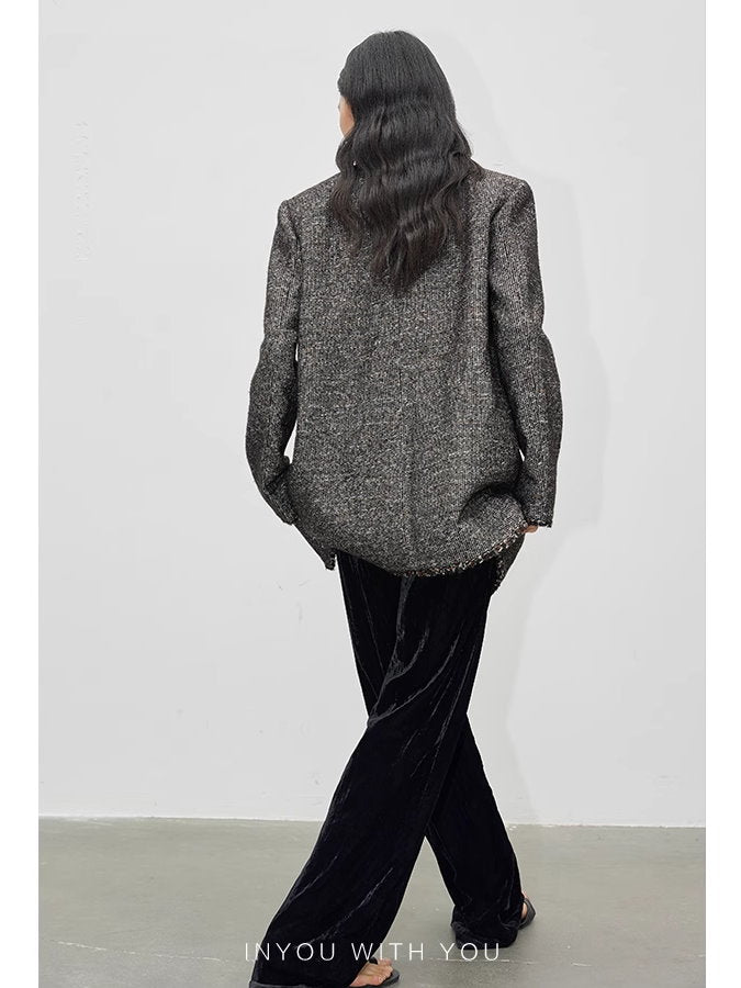 Tweed jacket vest set_BDHL5115