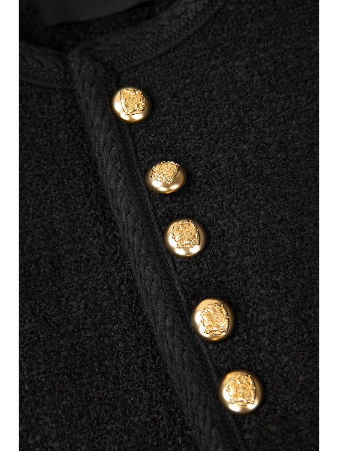 Gold button no collar jacket_BDHL5059