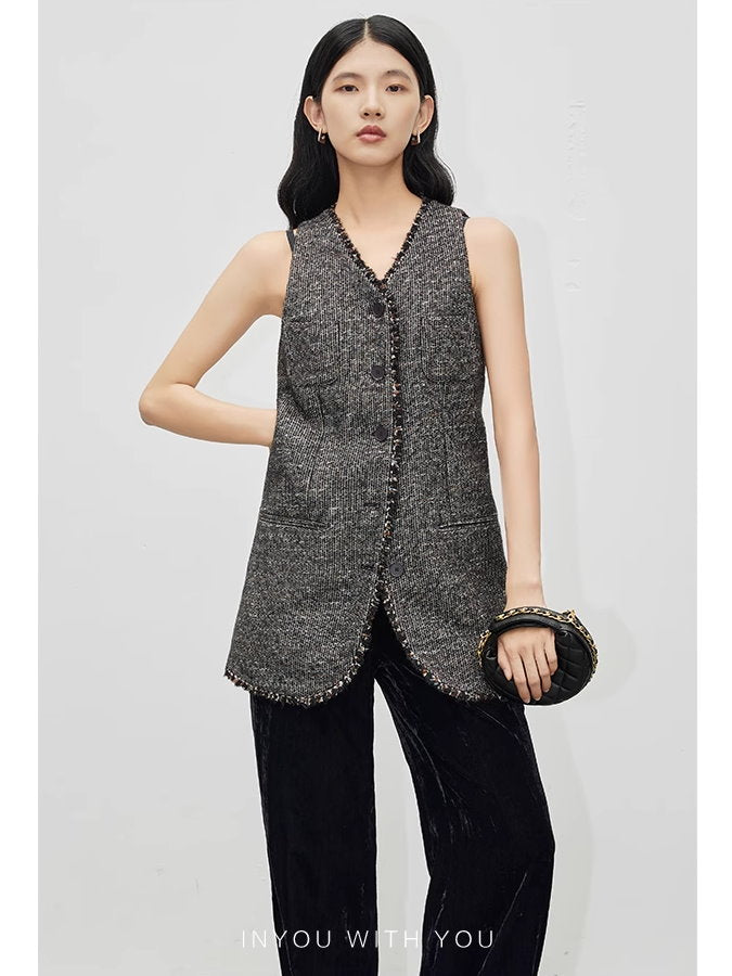 Tweed jacket vest set_BDHL5115