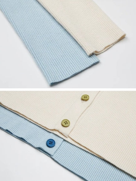 Shoulder Cut-Out V-Neck Cardigan_BDHL7143