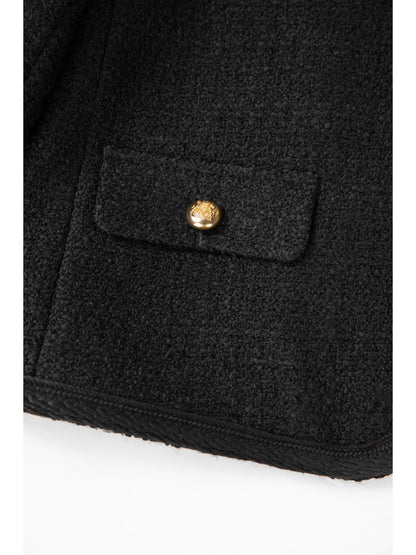 Gold button no collar jacket_BDHL5059