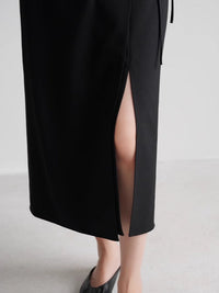 Tight slit skirt with rolled skirt style_BDHL4793