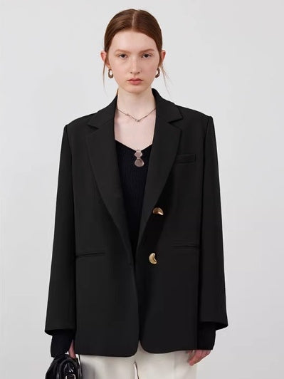 Gold Button Casual Suit Jacket_BDHL7144