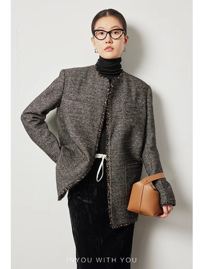 Tweed jacket vest set_BDHL5115