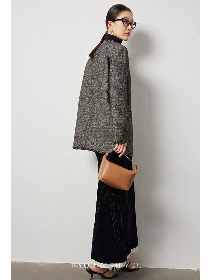 Tweed jacket vest set_BDHL5115