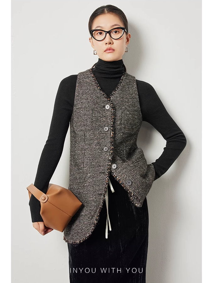 Tweed jacket vest set_BDHL5115