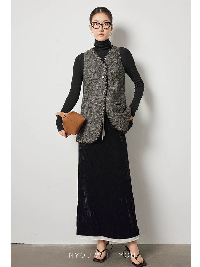 Tweed jacket vest set_BDHL5115
