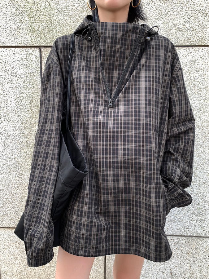 Half-zip check pullover_BDHL4981