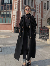 Thick double breasted long coat_BDHL5558