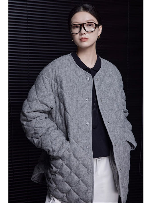 No collar quilted down jacket_BDHL5090